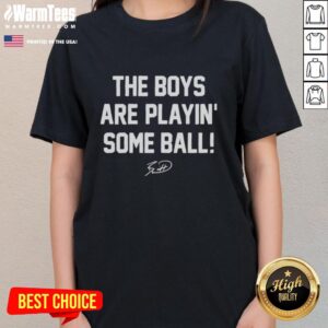 Hot Charlie Hustle Royal Blue Boys Are Playin Some Ball Signature Ladies Tee for stylish sportswear.