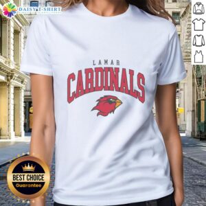 Original Lamar Cardinals Classic Logo Ladies Tee featuring vibrant colors and stylish design for fans.