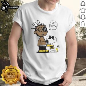 Original Peanuts Ol Dirty Bastard T-Shirt featuring vibrant graphics of the iconic rapper and classic cartoon characters.