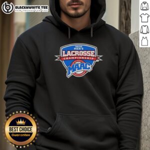 2026 MAAC Men's Lacrosse Championship logo hoodie featuring bold graphics and team colors, perfect for fans and players.