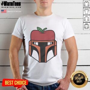 Official Boba Fett Star Wars New York Mets Apple Logo T-Shirt featuring iconic character design and team branding.