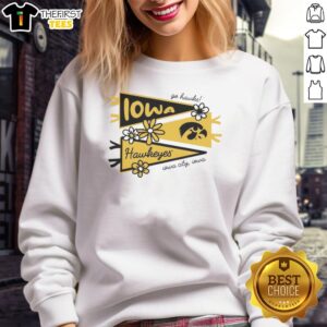 Alt Text: Iowa Hawkeyes sweatshirt featuring awesome flags design, perfect for fans in Iowa City, Iowa.
