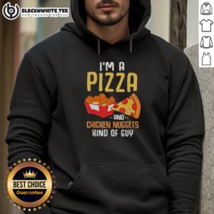 Funny hoodie for pizza lovers featuring chicken nuggets design, perfect for foodies who enjoy fast food style.