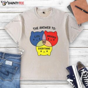 Top-The-Answer-To-Everything-42 Cute Washed T-Shirt featuring a playful design and soft fabric, perfect for casual outfits.