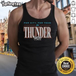 OKC Thunder 2026 Playoffs tank top design, featuring vibrant team colors and logo, perfect for city sports fans.