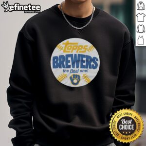 Awesome Milwaukee Brewers MLB X Topps sweatshirt featuring vibrant team colors and logo for baseball fans.