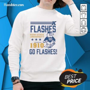 Premium Kent State Golden Flashes sweatshirt, established 1910, featuring bold 'Go Flashes' design for fans and alumni.