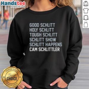 Official Good Schlitt Holy Schlitt Tough Schlitt Cam Schlittler sweatshirt in black, showcasing unique design and comfortable fit.