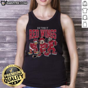 Alt Text: Pretty Detroit Red Wings Disney team ice hockey tank top featuring vibrant colors and team logo design.