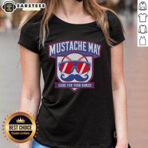 Top Mustache May 2026 Care for Your Homies Ladies Tee featuring a fun mustache graphic and stylish design.