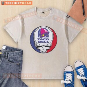 Vintage washed Hot Taco Bell x Grateful Dead logo t-shirt featuring colorful graphics and a relaxed fit style.
