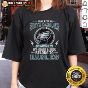 Official Philadelphia Eagles ladies tee, perfect for fans in South Carolina, showcasing pride for NFL team on Sundays.