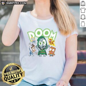 Stylish Nice Doom Generation Dr. Doom Ladies Tee featuring vibrant graphics and a comfortable fit for fans.