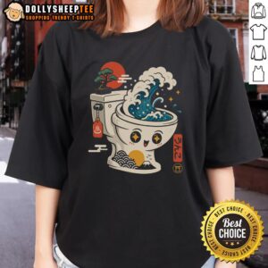 Good The Great Flush Wave funny toilet spoof ladies tee showcasing a humorous design for toilet humor fans.