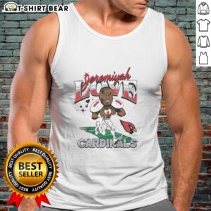 Stylish Jeremiyah Love tank top featuring the Arizona Cardinals logo, perfect for game day and casual wear.