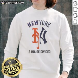 Alt Text: Original New York Yankees x New York Mets Subway Series 2026 sweatshirt, showcasing a 'House Divided' design.