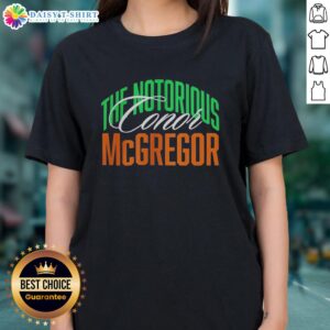 Premium Conor McGregor The Notorious ladies tee with Italy flag pattern, perfect for MMA fans and stylish outfits.