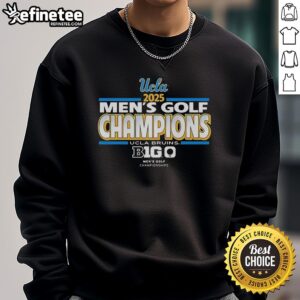 Original UCLA Bruins 2025 Big Ten Conference Men's Golf Championship sweatshirt featuring team colors and logo.