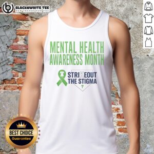 Hot Philadelphia Phillies tank top promoting mental health awareness for Strikeout the Stigma Month.