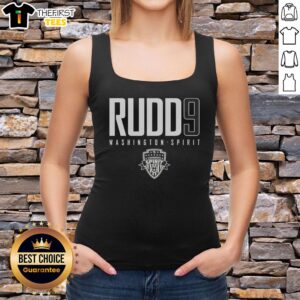 Alt Text: Nice Rudd 9 Washington Spirit Tank Top featuring team colors and logo, perfect for fans and summer wear.