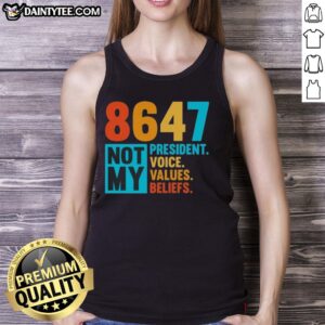 Awesome Pink tank top featuring 'Not My President' slogan, representing values and beliefs in a trendy design.