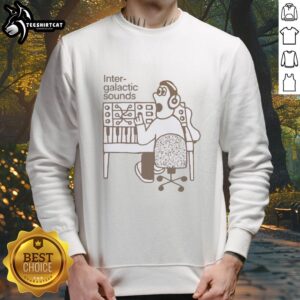 Stylish Nice Inter Galactic Sounds sweatshirt featuring a vibrant cosmic design, perfect for space enthusiasts.