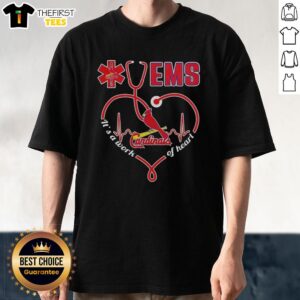 Alt Text: Hot St Louis Cardinals Nurse T-Shirt - It's a Work of Heart design showcasing team spirit for healthcare professionals.