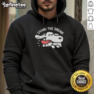 Alt Text: Cozy hoodie featuring Nice Dog Days Living the Dream design, perfect for dog lovers and casual wear.