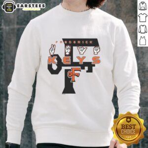 Good Frederick Keys Deaf Awareness 2026 sweatshirt featuring a sign language hand gesture, promoting inclusivity and awareness.