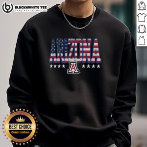 Top Arizona Wildcats tall type flag sweatshirt featuring vibrant team colors and logo, perfect for fans and cozy wear.