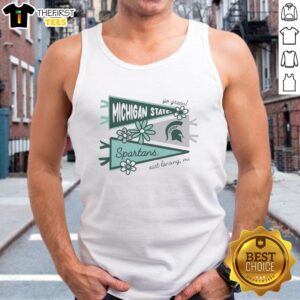 Michigan State Spartans flags design on a trendy tank top, perfect for fans in East Lansing, MI.
