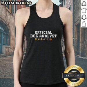 Pretty Official Dog Analyst Tank Top featuring a playful dog graphic, perfect for pet lovers and casual wear.