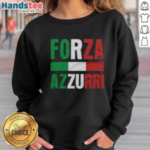 Nice Forza Azzurri Italy sweatshirt featuring a vibrant blue design, perfect for fans supporting the Italian national team.