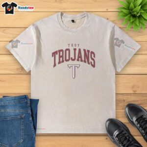 Premium Troy Trojans Classic Logo Washed T-Shirt featuring the iconic Troy Trojans design in a comfortable fit.
