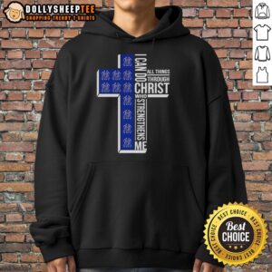 Alt Text: Good New York Yankees hoodie featuring 'I Can Do All Things Through Christ Who Strengthens Me' design.