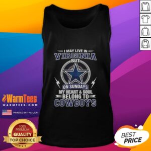Stylish tank top featuring 'My Heart and Soul Belong to Cowboys' for Dallas Cowboys fans in Virginia on game days.