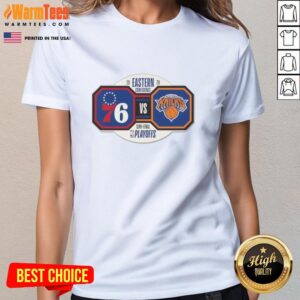 Nice New York Knicks NBA Playoffs 2026 Round 2 ladies tee showcasing team spirit for the Eastern Conference matchup.