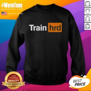 Alt Text: Good Train Hrd logo parody sweatshirt featuring a playful design and vibrant colors for casual wear.