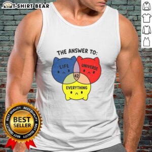 Original 'The Answer to Everything 42' tank top featuring a bold graphic design, perfect for fans of sci-fi and pop culture.