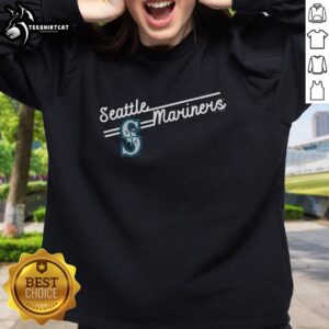 Pretty Seattle Mariners Soft As A Grape sweatshirt in navy blue, featuring team logo and cozy design for fans.