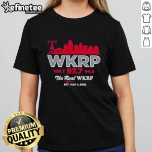 Alt Text: Hot The Real WKRP Inaugural 2026 Skyline Ladies Tee featuring stylish design and vibrant colors for fans.