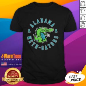 Premium Alabama Meth-Gators cartoon t-shirt featuring a humorous alligator design, perfect for casual wear and novelty gifts.