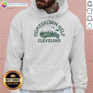 Vintage hoodie featuring the Funny People's Flag of Cleveland, promoting homegrown help for 2026. Unique and stylish design.