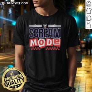 Pretty Paige and Brie Bella Scream Mode logo t-shirt featuring vibrant graphics and stylish design for wrestling fans.