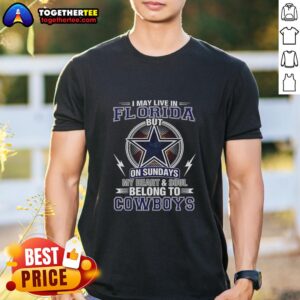Alt Text: Top Dallas Cowboys NFL t-shirt with 'My Heart And Soul Belong To Cowboys' design, perfect for fans living in Florida.