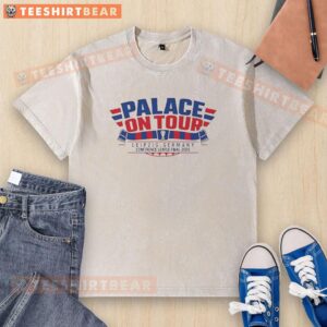Alt Text: Premium Crystal Palace on Tour Leipzig Germany Conference League Final 2026 logo on a washed t-shirt design.