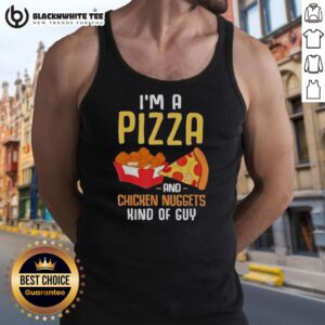 Funny tank top for pizza lovers featuring chicken nuggets design, perfect for foodies who love fast food.