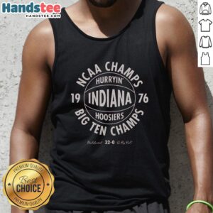Good Indiana Hoosiers 1976 Basketball Anniversary Tank Top featuring classic team colors and vintage design.