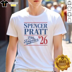 Awesome Spencer Pratt For Los Angeles Mayor '26 Sarcastic T-Shirt featuring bold text and vibrant design.