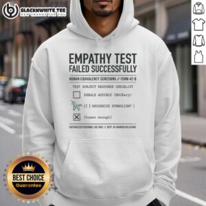 Awesome Empathy Test Failed Successfully Hoodie in black, featuring a bold graphic design, perfect for casual wear.